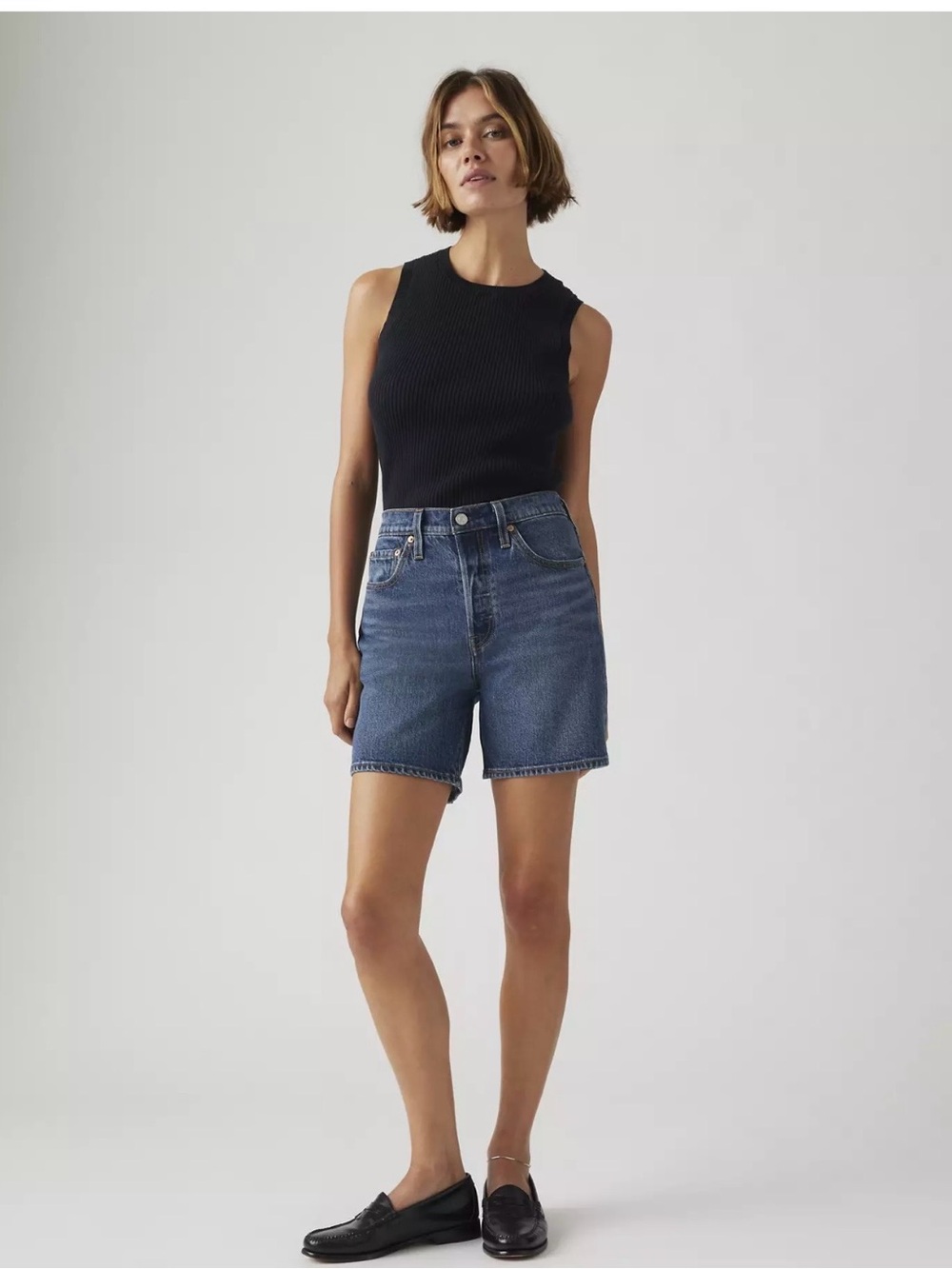Levi's Dark Blue High-Waist Denim Shorts